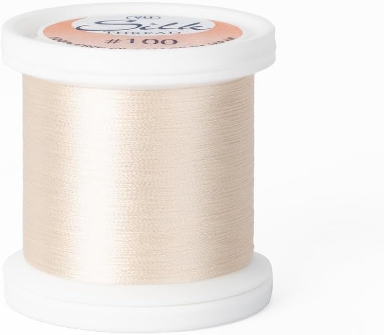 YLI Threads Silk Thread – 100 wt Fine Japanese Silk for Appliqué, EPP, and Quilting - Natural - Image 1